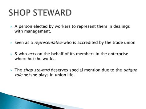 Trade Union Shop stewards | PPTX