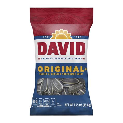 David Original Roasted Salted Sunflower Seeds, 24 pk./1.75 oz. | BJ's ...