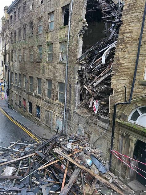 Moment building comes crashing down in Bradford city centre - sending ...