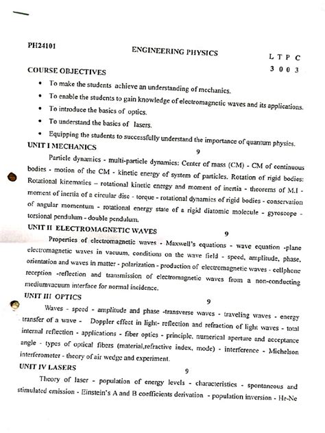 Image result for Engineering Physics Syllabus