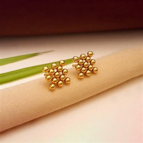 Buy Boondein Gold Studs earrings 22 KT yellow gold (2.6 gm). | Online ...
