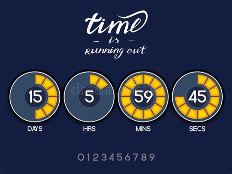 数字式读秒定时器 向量例证. 插画 包括有 蓝色, 下来, 设计, 橙色, 手写, 字体, 设备, 计数器 - 90324394