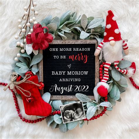 Christmas Digital Pregnancy Announcement for Social Media -baby Reveal Expecting- Many Phrase ...