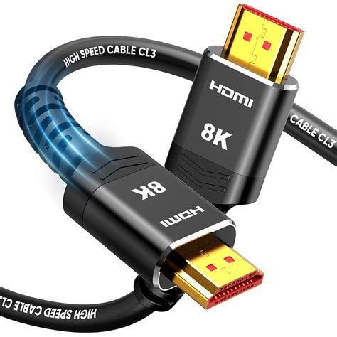 10K 8K HDMI Cable 10FT, 4K@120Hz 144Hz HDMI 2.1 Cord Ultra High Speed 48Gbps, Durable, Flexible ...