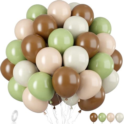 Amazon.com: Sage Green and Brown Latex Balloons for Safari Jungle ...