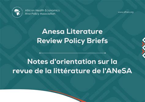 ANeSA literature review policy briefs | AfHEA | African Health ...
