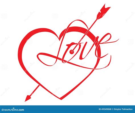 Heart Struck by Cupid S Arrows Stock Vector - Illustration of love ...
