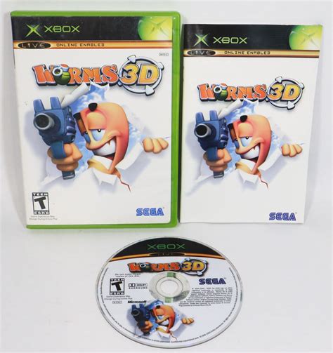 #187 XBOX GAME CIB WORMS 3D