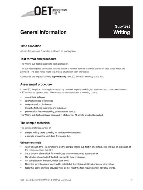 Image result for OET Writing Samples