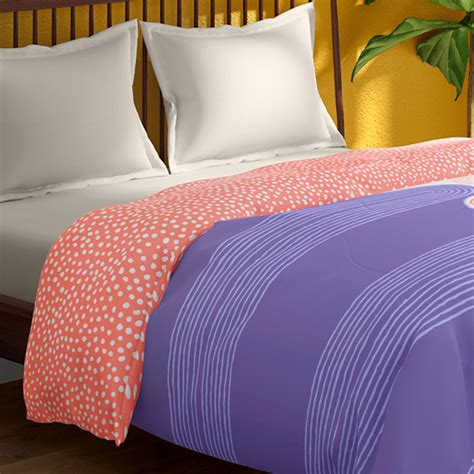 Buy PORTICO Hashtag Purple Printed Cotton Double Bed Comforter ...