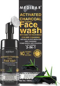 medibar Charcoal Foaming with Built-In Face Brush for deep cleansing ...