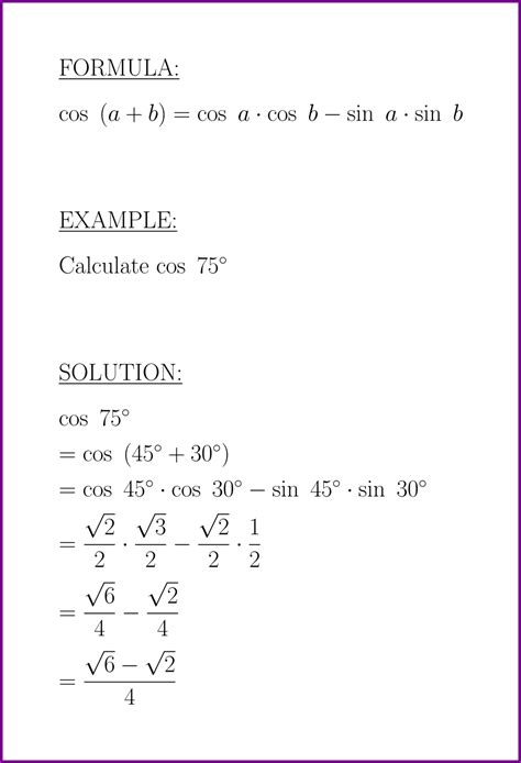 Image result for Cos Equation Formula