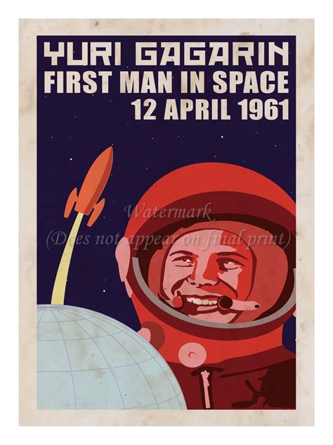 Soviet Russian Space Propaganda Poster Print YURI GAGARIN 1961 18x24" #SP015 | eBay