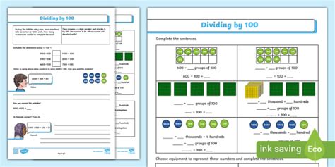 👉 KS2 Dividing by 100 Activity Sheet
