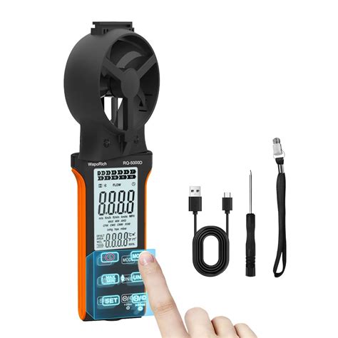 Handheld Anemometer Smart Touch CFM Meter 0-999900 ft3/min Rechargeable ...