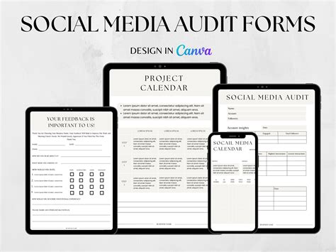 Social Media Audit Forms Templates, Social Media Manager Kit, Virtual ...
