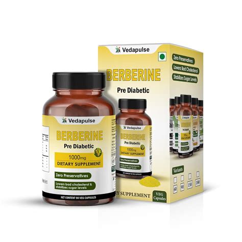 Vedapulse Berberine Herbal Supplement 1000mg | Supports Healthy Blood ...