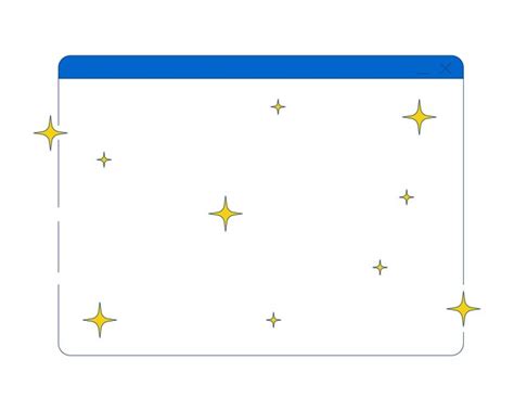 Empty software interface with sparkles 2d cartoon object | Premium Vector