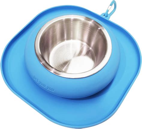Pet Supplies : Petyouyou Spill Proof Dog Bowl with a Stainless Steel ...