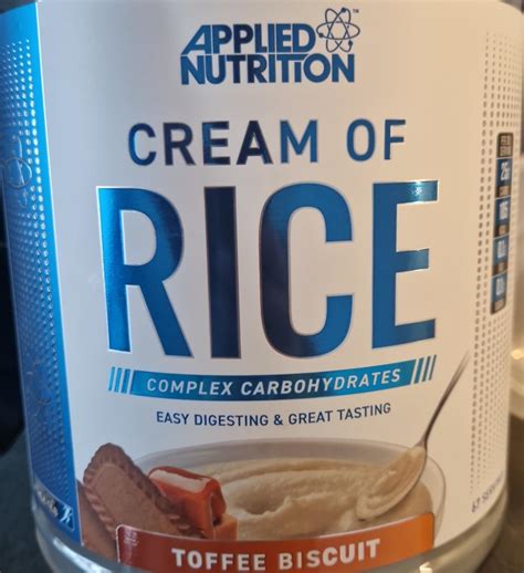 Cream Of Rice Toffee Biscuit Applied Nutrition - kalorie, kJ a nutriční ...