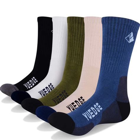 YUEDGE Mens Hiking Socks 5 Pack Thermal Warm Winter Work Boot Sock for ...
