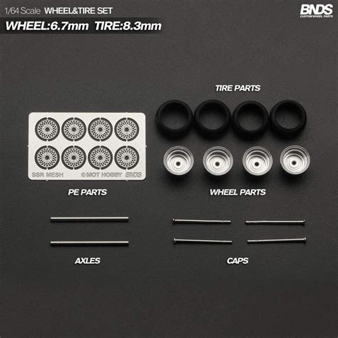 Buy BNDS 1/64 Scale Mini Alloy Wheels Tires with Axles Assembly Detail ...