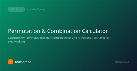 Permutation & Combination Calculator — nPr, nCr, Factorial | ToolsArena