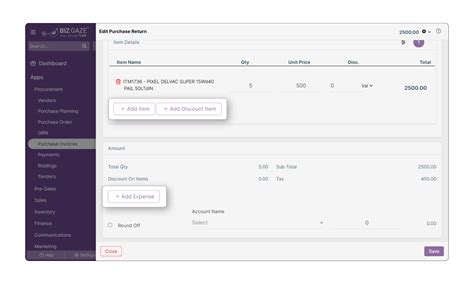 Purchase - Returns - Bizgaze