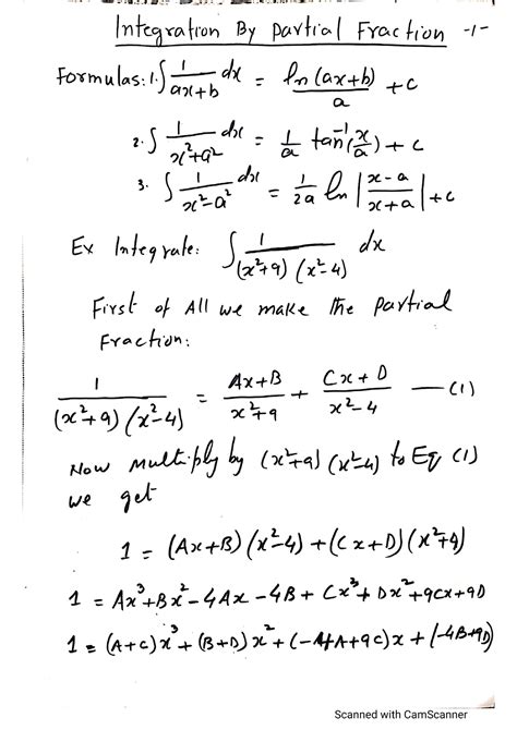 Image result for Integration by Partial Fraction Complex Example