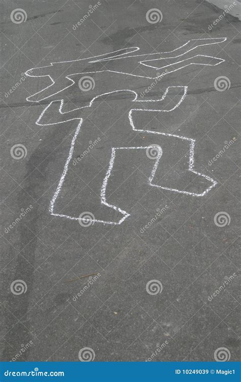 Body Chalk Outlines stock image. Image of asphalt, gangster - 10249039