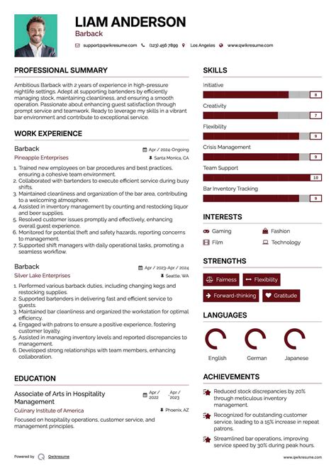 10+ Barback Resume Samples & Templates for 2025
