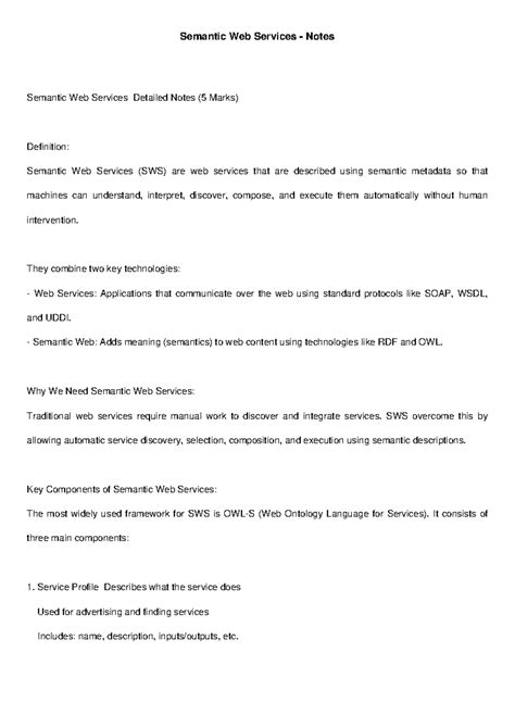 Semantic Web SWS & TAP/Swoogle Notes (Unit V) - Studocu