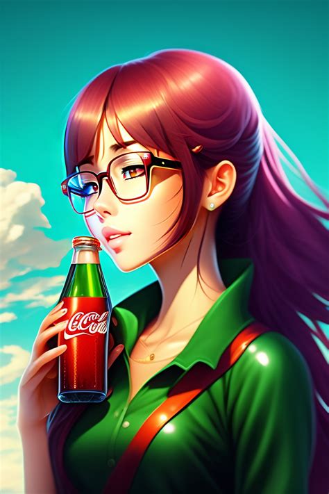 Lexica - Girl with coke bottle glasses, anime style