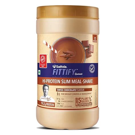 Saffola FITTIFY Gourmet Hi-Protein Slim Meal Shake | Supports Weight ...