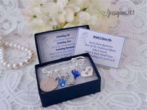 Bridal Charm Pin Lucky Sixpence Charm Something Old New Borrowed and ...