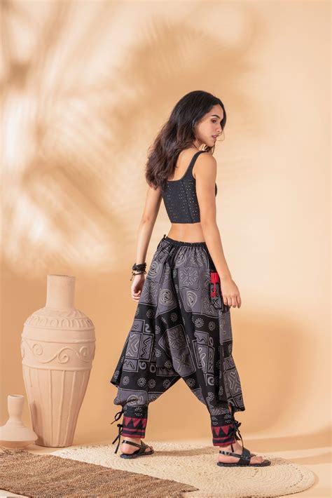 BlackWater Cotton Harem Pant by The Veshti Company | Made in India