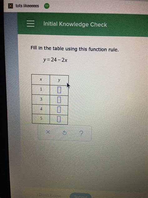 Fill in the Table Using the Function Rule 的图像结果