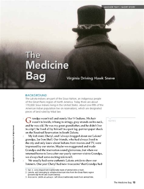 "The Medicine Bag - A Lakota Journey of Heritage & Identity" - Studocu