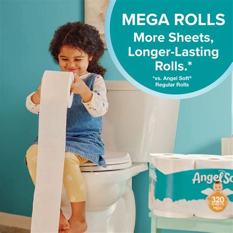 Buy Angel Soft® Toilet Paper, 4 Mega Rolls = 16 Regular Rolls, 2-Ply ...