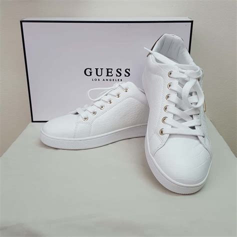 Guess Reshy White/Gold Sneakers Women's US size 8.5