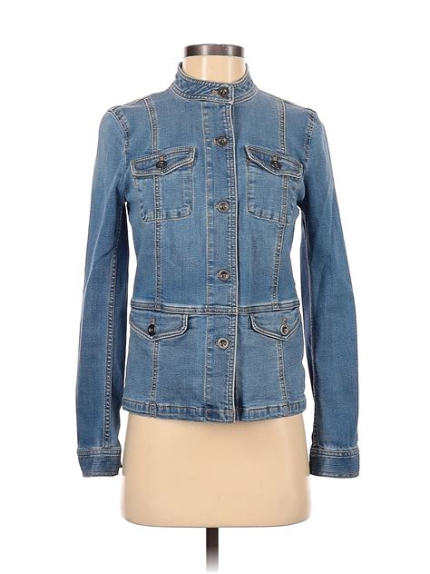 Talbots Solid Blue Denim Jacket Size XS - 89% off | thredUP