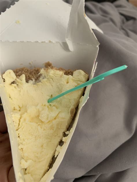 eating half of a frozen cheesecake (130) with a flossy pick. i wanted ...