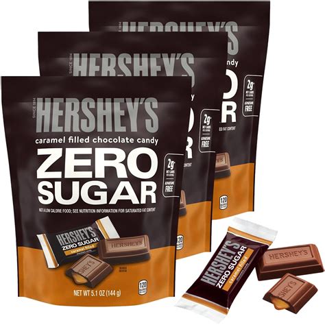 Amazon.com : Zero Sugar Caramel Filled Chocolate Candy, 3 Bags of Sugar ...