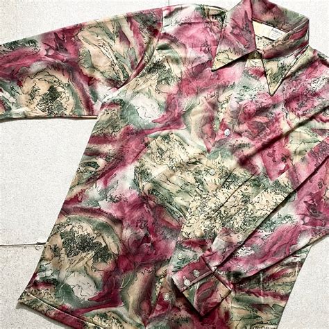 vintage 1970’s gradation print polyester shirt | NOIR ONLINE