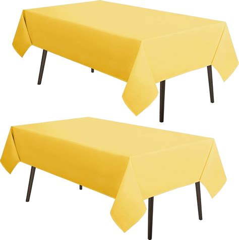 Amazon.com: MYSKY HOME 2Pack Yellow 60x84 Inch Rectangle Tablecloth for ...