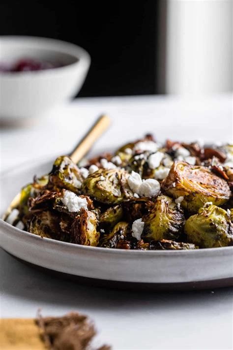 Oven Balsamic Roasted Brussels Sprouts with Goat Cheese | Food Faith ...