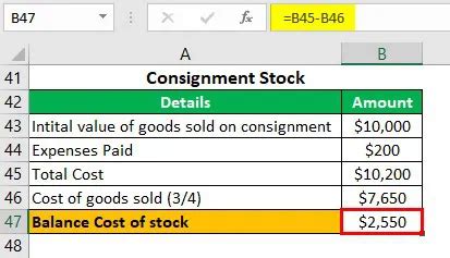 Image result for Consignment Account Format