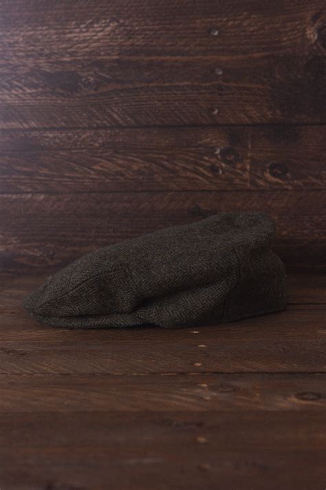 English Wool Cap – Forest Green Herringbone – Otra Vez