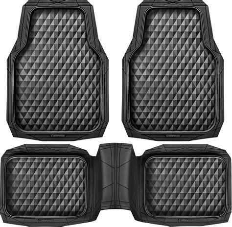 CAR PASS Heavy Duty Rubber Car Mats, Deep Dish All-Weather Floor Mat ...