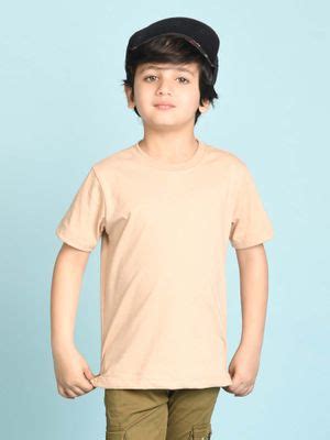 Buy Nusyl Peach Solid Oversized Fit T-Shirt (2-4 Years) Online